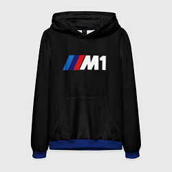 Толстовка-худи мужская BMW m1 logo, цвет: 3D-синий