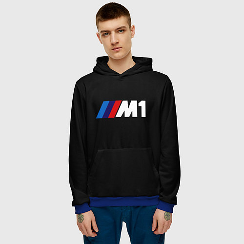 Мужская толстовка BMW m1 logo / 3D-Синий – фото 3