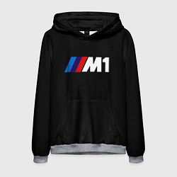 Толстовка-худи мужская BMW m1 logo, цвет: 3D-меланж