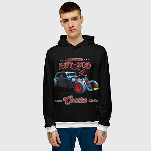 Мужская толстовка Кастомный хотрод / 3D-Белый – фото 3