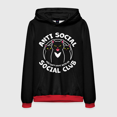 Мужская толстовка Антисоциальные кошки / 3D-Красный – фото 1