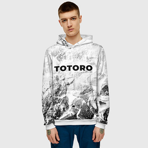 Мужская толстовка Totoro white graphite / 3D-Белый – фото 3