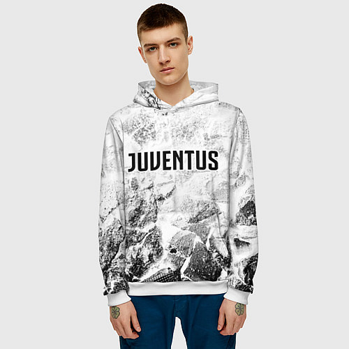 Мужская толстовка Juventus white graphite / 3D-Белый – фото 3