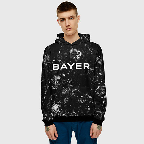 Мужская толстовка Bayer 04 black ice / 3D-Черный – фото 3