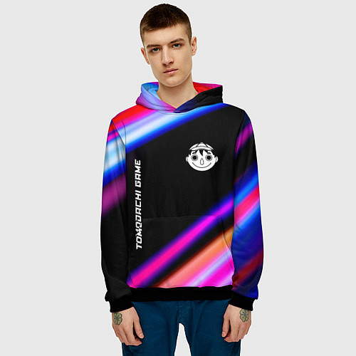 Мужская толстовка Tomodachi Game speed anime lights / 3D-Черный – фото 3