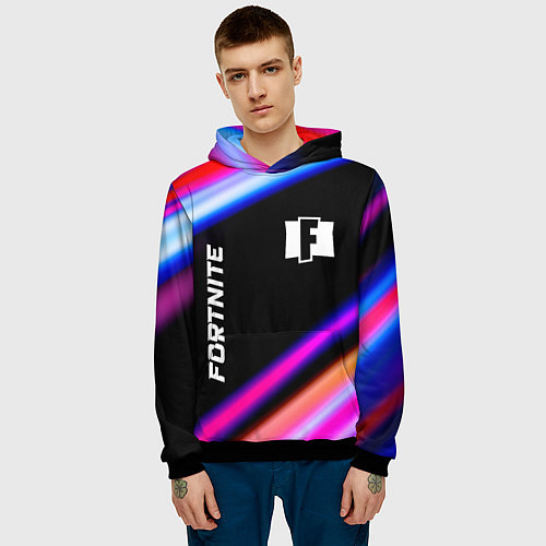 Мужская толстовка Fortnite speed game lights / 3D-Черный – фото 3