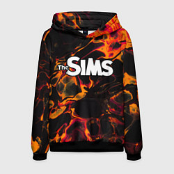 Толстовка-худи мужская The Sims red lava, цвет: 3D-черный