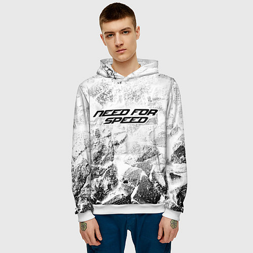 Мужская толстовка Need for Speed white graphite / 3D-Белый – фото 3