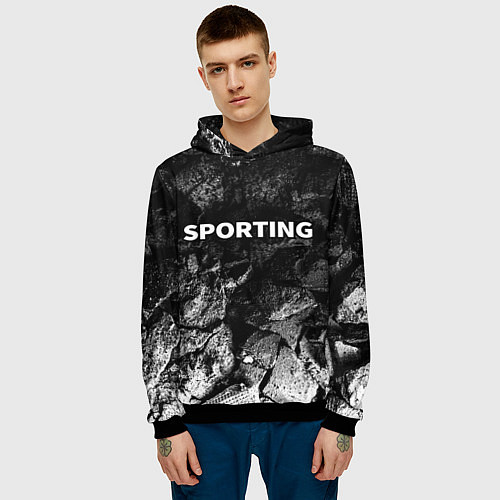 Мужская толстовка Sporting black graphite / 3D-Черный – фото 3