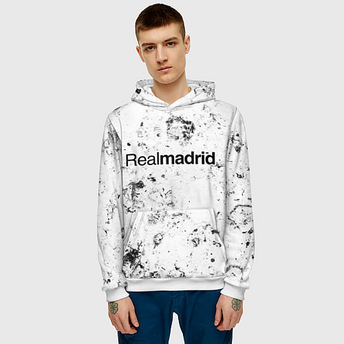 Мужская толстовка Real Madrid dirty ice / 3D-Белый – фото 3
