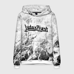 Толстовка-худи мужская Judas Priest white graphite, цвет: 3D-белый