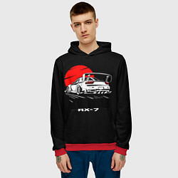 Толстовка-худи мужская Mazda RX-7, цвет: 3D-красный — фото 2
