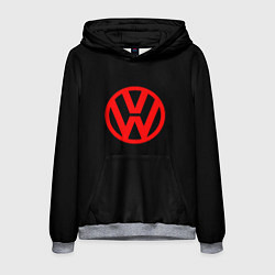 Толстовка-худи мужская Volkswagen red logo, цвет: 3D-меланж