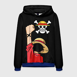 Толстовка-худи мужская One piece - Monkey D Luffy, цвет: 3D-синий