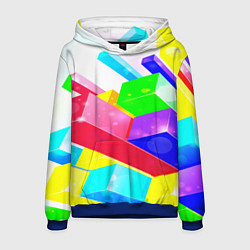 Толстовка-худи мужская Цветные столбы, цвет: 3D-синий