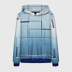 Толстовка-худи мужская Текстура кубы выпуклые, цвет: 3D-синий