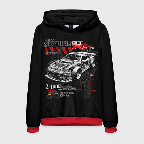 Мужская толстовка Skyline korch r34 / 3D-Красный – фото 1