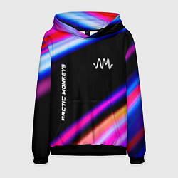 Толстовка-худи мужская Arctic Monkeys neon rock lights, цвет: 3D-черный