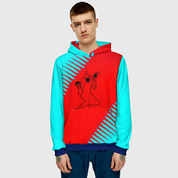 Толстовка-худи мужская Kizaru abstract rap, цвет: 3D-синий — фото 2