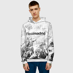 Толстовка-худи мужская Real Madrid white graphite, цвет: 3D-белый — фото 2