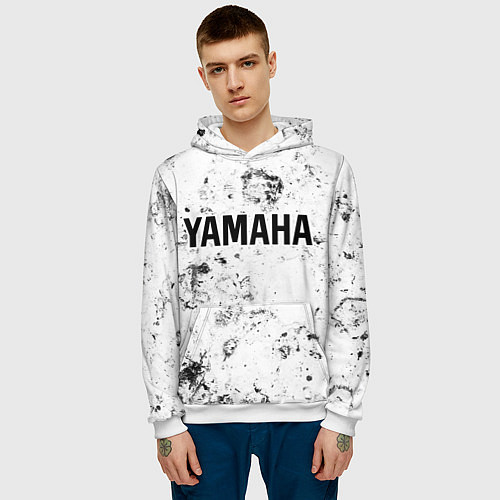 Мужская толстовка Yamaha dirty ice / 3D-Белый – фото 3