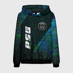Толстовка-худи мужская PSG glitch blue, цвет: 3D-черный