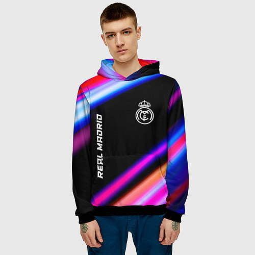 Мужская толстовка Real Madrid speed game lights / 3D-Черный – фото 3