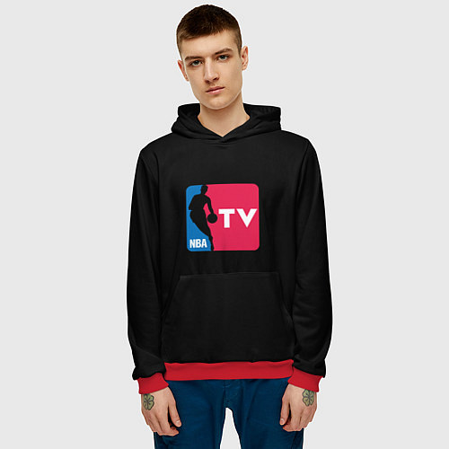 Мужская толстовка NBA tv logo / 3D-Красный – фото 3