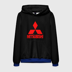 Толстовка-худи мужская Mitsubishi red logo, цвет: 3D-синий