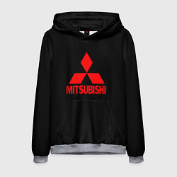 Толстовка-худи мужская Mitsubishi red logo, цвет: 3D-меланж