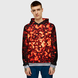Толстовка-худи мужская Узор огня, цвет: 3D-меланж — фото 2