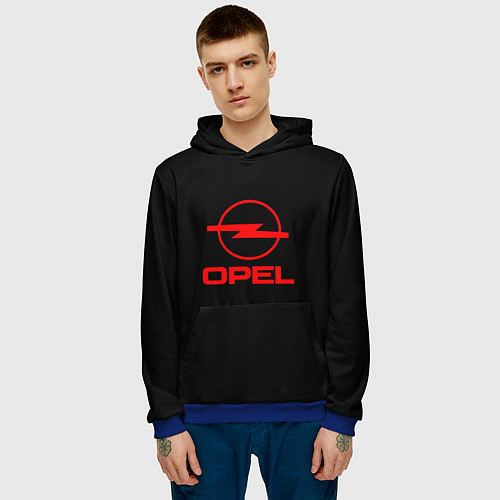 Мужская толстовка Opel red logo auto / 3D-Синий – фото 3