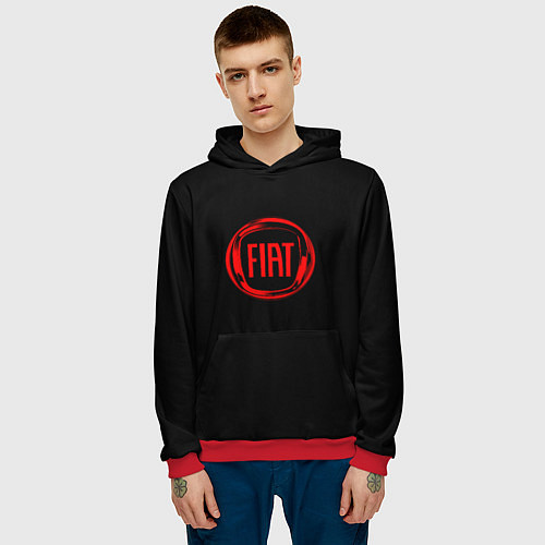 Мужская толстовка FIAT logo red / 3D-Красный – фото 3