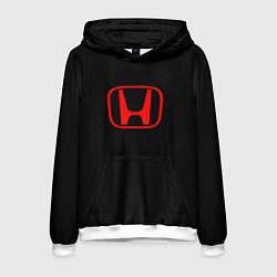 Толстовка-худи мужская Honda red logo auto, цвет: 3D-белый