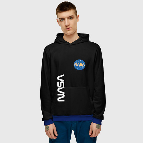 Мужская толстовка NASA logo usa space / 3D-Синий – фото 3
