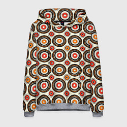 Толстовка-худи мужская Африканские узоры круг, цвет: 3D-меланж