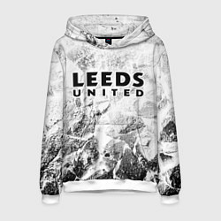 Толстовка-худи мужская Leeds United white graphite, цвет: 3D-белый