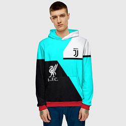 Толстовка-худи мужская Juventus x Liverpool geometry, цвет: 3D-красный — фото 2