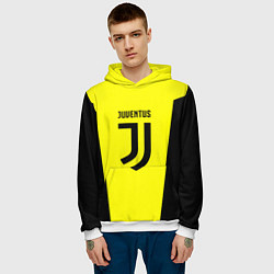 Толстовка-худи мужская Juventus sport geometry yellow, цвет: 3D-белый — фото 2