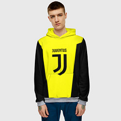 Толстовка-худи мужская Juventus sport geometry yellow, цвет: 3D-меланж — фото 2