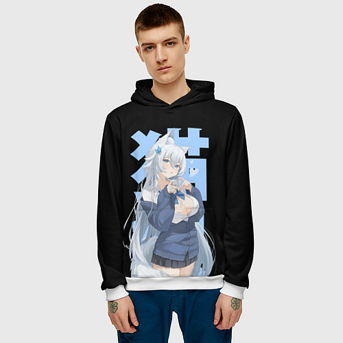 Мужская толстовка Нэко Чан / 3D-Белый – фото 3