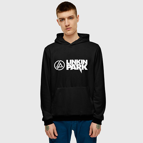 Мужская толстовка Linkin park logo rock music / 3D-Черный – фото 3
