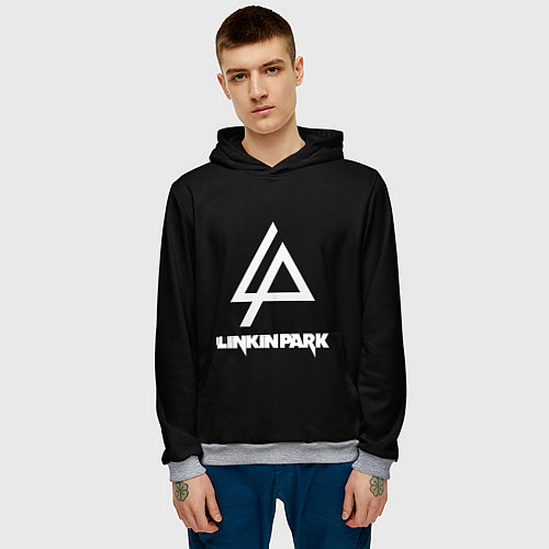 Мужская толстовка Linkin park logo brend music / 3D-Меланж – фото 3