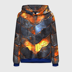 Толстовка-худи мужская Горящая чешуя, цвет: 3D-синий