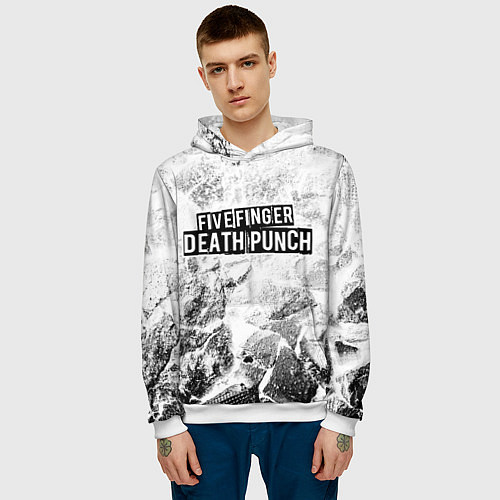 Мужская толстовка Five Finger Death Punch white graphite / 3D-Белый – фото 3