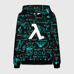 Толстовка-худи мужская Half life matematic freeman, цвет: 3D-черный