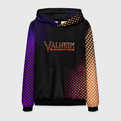 Толстовка-худи мужская Valheim logo pattern, цвет: 3D-черный