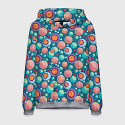 Толстовка-худи мужская Шарики едут за ролики, цвет: 3D-меланж