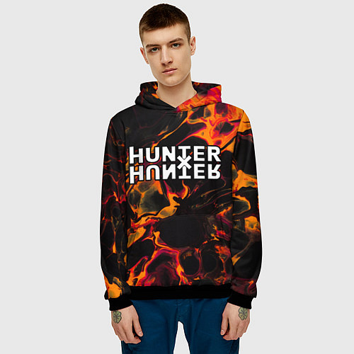 Мужская толстовка Hunter x Hunter red lava / 3D-Черный – фото 3