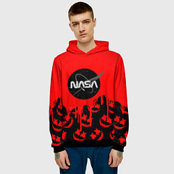 Толстовка-худи мужская Marshmello x Nasa red, цвет: 3D-черный — фото 2